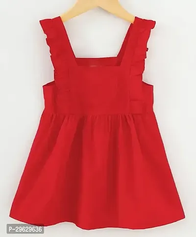 Stylish Red Cotton Blend Dresses For Girls-thumb5