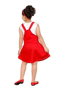 SMARTBAZAR Dungaree for Girls Party Solid Cotton Rayon Blend??(Red, Pack of 1)-thumb2