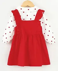 Stylish Red Cotton Blend Dresses For Girls-thumb3