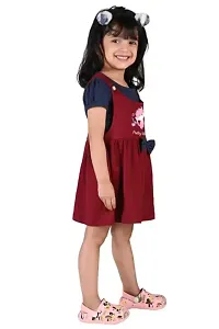 Stylish Maroon Cotton Blend Dresses For Girls-thumb1