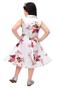 Stylish White Rayon Dresses For Girls-thumb1