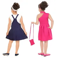 Stylish Multicoloured Cotton Blend Dresses For Girls Pack Of 2-thumb2