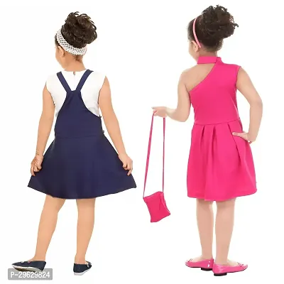 Stylish Multicoloured Cotton Blend Dresses For Girls Pack Of 2-thumb3