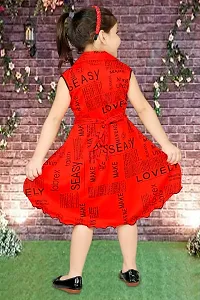 Stylish Red Cotton Blend Dresses For Girls-thumb1