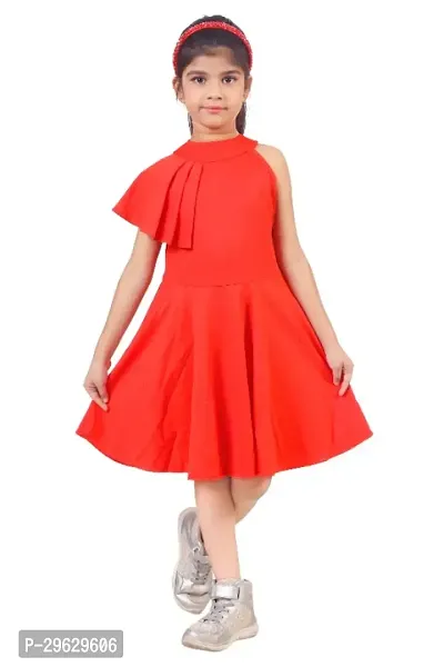 Stylish Red Crepe Dresses For Girls