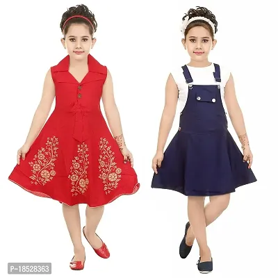 SMARTBAZAR Girl?s Dress | Kid's Party Ware | Fancy | Party Ware | MultiColor | Pack of Two