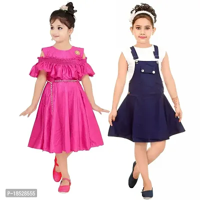SUPERBAZAR Girlrsquo;s Dress | Fancy Dress | Party Ware | Multi Color | Pack of 2
