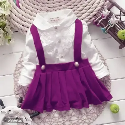 Stylish Purple Cotton Blend Dresses For Girls-thumb0