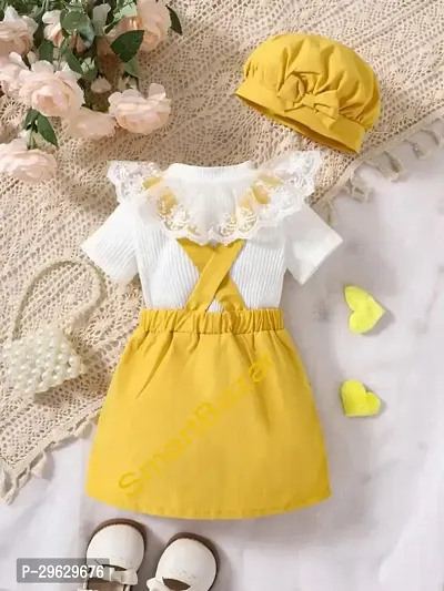 Stylish Yellow Crepe Dresses For Girls-thumb2