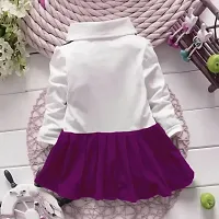 Stylish Purple Cotton Blend Dresses For Girls-thumb1