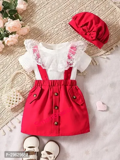 Stylish Red Crepe Dresses For Girls-thumb0