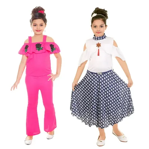 Pack Of 2 Stylish Cotton Girls Dresses