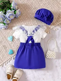 Stylish Blue Crepe Dresses For Girls-thumb1