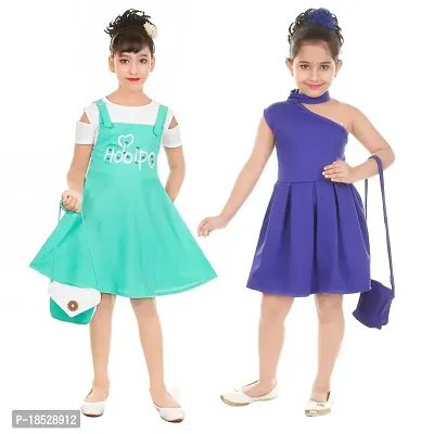 SMARTBAZAR Girlrsquo;s Dress | Kids PartyWare | Fancy | Party Ware | MultiColor |Pack of Two |-thumb0