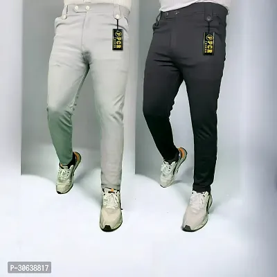 Stylish Polyester Solid Track Pant for Men Pack of 2