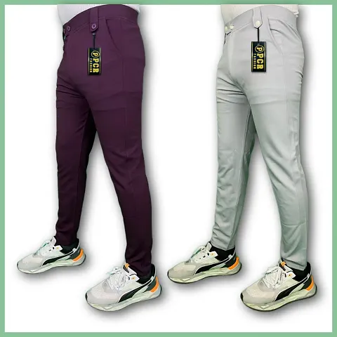 Men Solid Track Pants Pack of 2