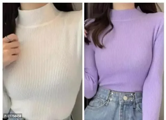 Classic Solid Crop Top for Women, Pack of 2-thumb0