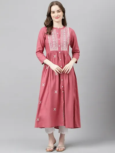 Elegant Anarkali Viscose Rayon Embroidered Kurta