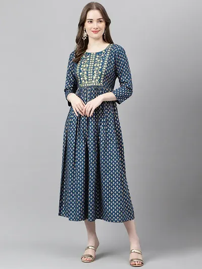 Elegant Anarkali Viscose Rayon Embroidered Kurta