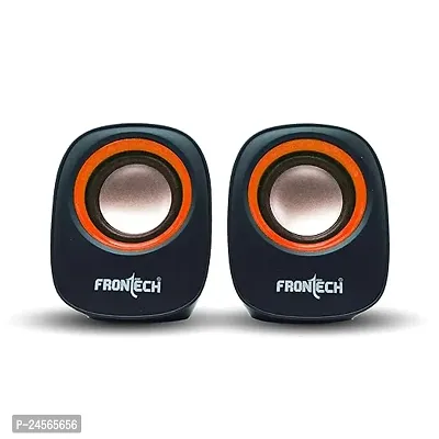 FRONTECH Premium 2.0 Channel USB Powered Speakers 3W x 2 Output AUX Input Foam Edge 1 Year Warranty SPK 0003 Orange-thumb0