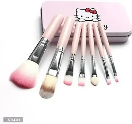 Hello Kitty Makeup Brush Combo Set Of 7 With Storage Box  (Pack of 7)-thumb0