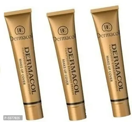 Dermacol Makeup cover-227 Foundation  (Golden beige with rosy undertone, 30 ml)(set of 3)