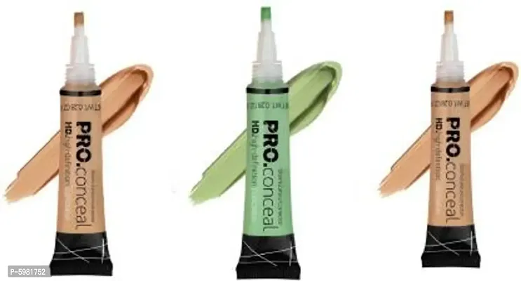 Pro HD Conceal Corrector Concealer 8 gr High-Definition Concealer  (2 Almond 1 Green, 24 g)