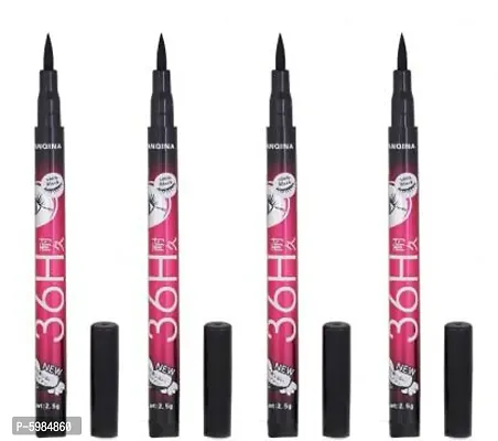 Waterproof Long-Staying 36H Liquid Precision Eyeliner Pen pack of 4 (Black) 20 g  (Black)-thumb0