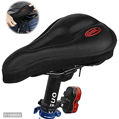 Canvas Silicone Gel Special Designing Heavy Bicycle Saddle Seat and Cushion Pad Gel Cover (Black)