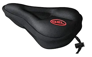 Canvas Silicone Gel Special Designing Heavy Bicycle Saddle Seat and Cushion Pad Gel Cover (Black)-thumb1