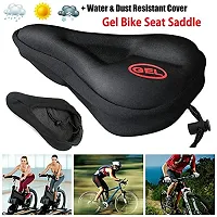 Canvas Silicone Gel Special Designing Heavy Bicycle Saddle Seat and Cushion Pad Gel Cover (Black)-thumb3