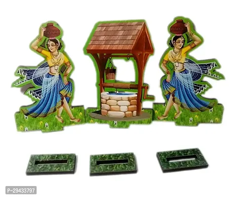 Wooden Panghat Leela Idol Statue Showpiece for Home Decor