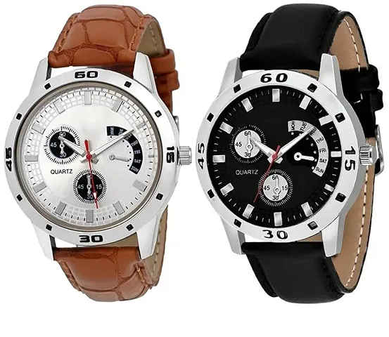 Stylish Men Metal Analog Watch pack of 2