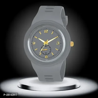 Stylish Grey Dial Analog Resin Strap Watch For Boys And Mens