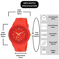 Stylish Red Dial Analog Resin Strap Watch For Boys And Mens-thumb3