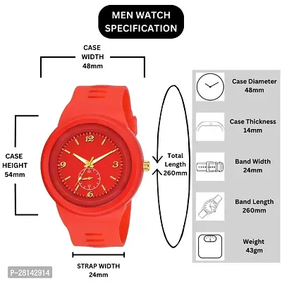 Stylish Red Dial Analog Resin Strap Watch For Boys And Mens-thumb4