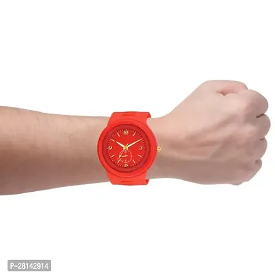 Stylish Red Dial Analog Resin Strap Watch For Boys And Mens-thumb5