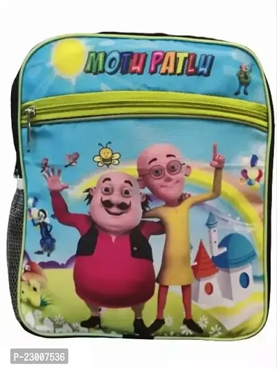 Kids School Bag Motu Patlu Backpacks Cartoon Boy Girl Baby Kids for classes - Nursery LKG UKG Prep  1st Waterproof School Bag (Green)-thumb0