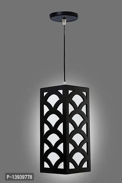 kinis Decorative Hanging Lamp/Pendant Lamp/Ceiling Light to D?cor Home/Living Room/Bedroom/Office/Dining/Cafe/Restaurants, D Cutting Design, Black