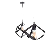 kinis Decorative Hanging Lamp/Pendant Lamp/Ceiling Light to D?cor Home/Living Room/Bedroom/Office/Dining/Cafe/Restaurants, Cubic Shape, Black-thumb3