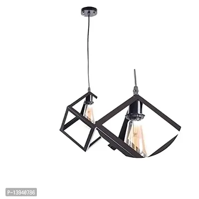 kinis Decorative Hanging Lamp/Pendant Lamp/Ceiling Light to D?cor Home/Living Room/Bedroom/Office/Dining/Cafe/Restaurants, Cubic Shape, Black-thumb4