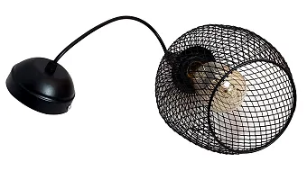 kinis Decorative Hanging Lamp/Pendant Lamp/Ceiling Light to D?cor Home/Living Room/Bedroom/Office/Dining/Cafe/Restaurants, Oval Jaali Design, Black-thumb2