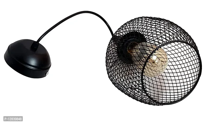 kinis Decorative Hanging Lamp/Pendant Lamp/Ceiling Light to D?cor Home/Living Room/Bedroom/Office/Dining/Cafe/Restaurants, Oval Jaali Design, Black-thumb3