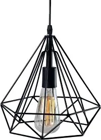 kinis Decorative Hanging Lamp/Pendant Lamp/Ceiling Light to D?cor Home/Living Room/Bedroom/Office/Dining/Cafe/Restaurants, Diamond Shape, Black-thumb2
