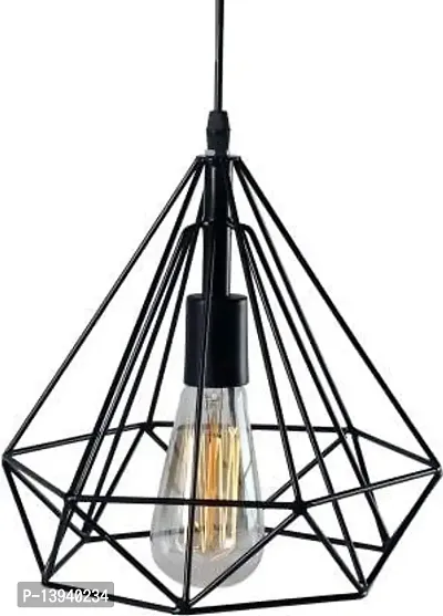 kinis Decorative Hanging Lamp/Pendant Lamp/Ceiling Light to D?cor Home/Living Room/Bedroom/Office/Dining/Cafe/Restaurants, Diamond Shape, Black-thumb3