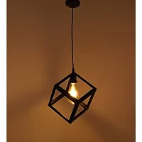 kinis Decorative Hanging Lamp/Pendant Lamp/Ceiling Light to D?cor Home/Living Room/Bedroom/Office/Dining/Cafe/Restaurants, Cubic Shape, Black-thumb2