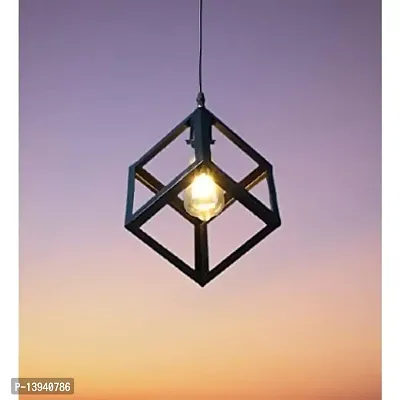 kinis Decorative Hanging Lamp/Pendant Lamp/Ceiling Light to D?cor Home/Living Room/Bedroom/Office/Dining/Cafe/Restaurants, Cubic Shape, Black