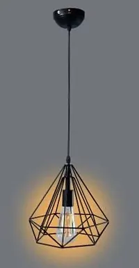 kinis Decorative Hanging Lamp/Pendant Lamp/Ceiling Light to D?cor Home/Living Room/Bedroom/Office/Dining/Cafe/Restaurants, Diamond Shape, Black-thumb1