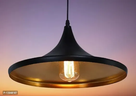 kinis Decorative Hanging Lamp/Pendant Lamp/Ceiling Light to D?cor Home/Living Room/Bedroom/Office/Dining/Cafe/Restaurants, Tawa Shape, Black-thumb0