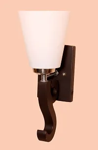 kinis S Shape Bend Tapper Wall Light/Wall Lamp to D?cor Home/Living Room/Bedroom/Office/Dining/Cafe/Restaurants, Brown and Milky-thumb2